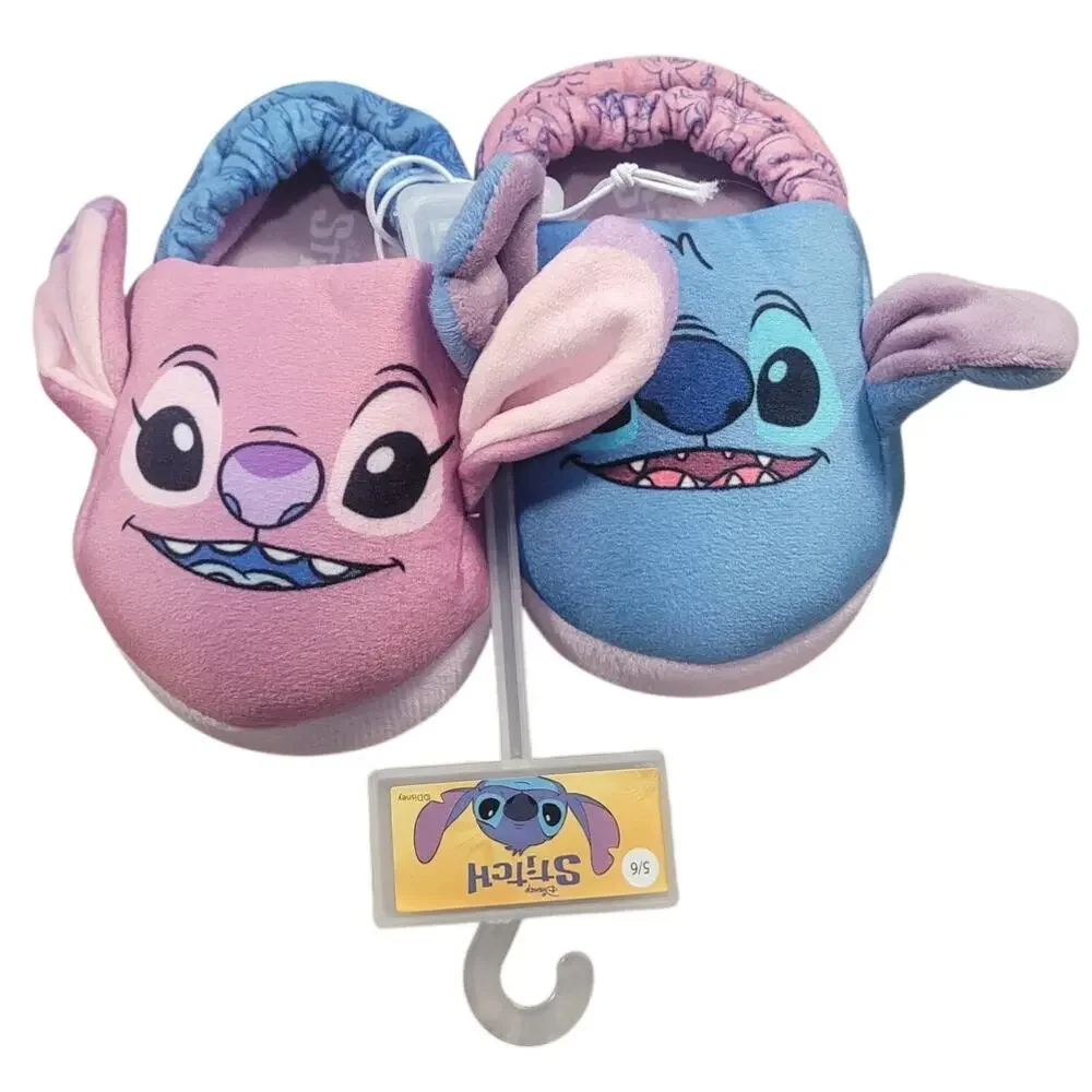 NWT Disney Lilo Stitch Toddler Slippers Stitch Angel Pink Blue 5/6